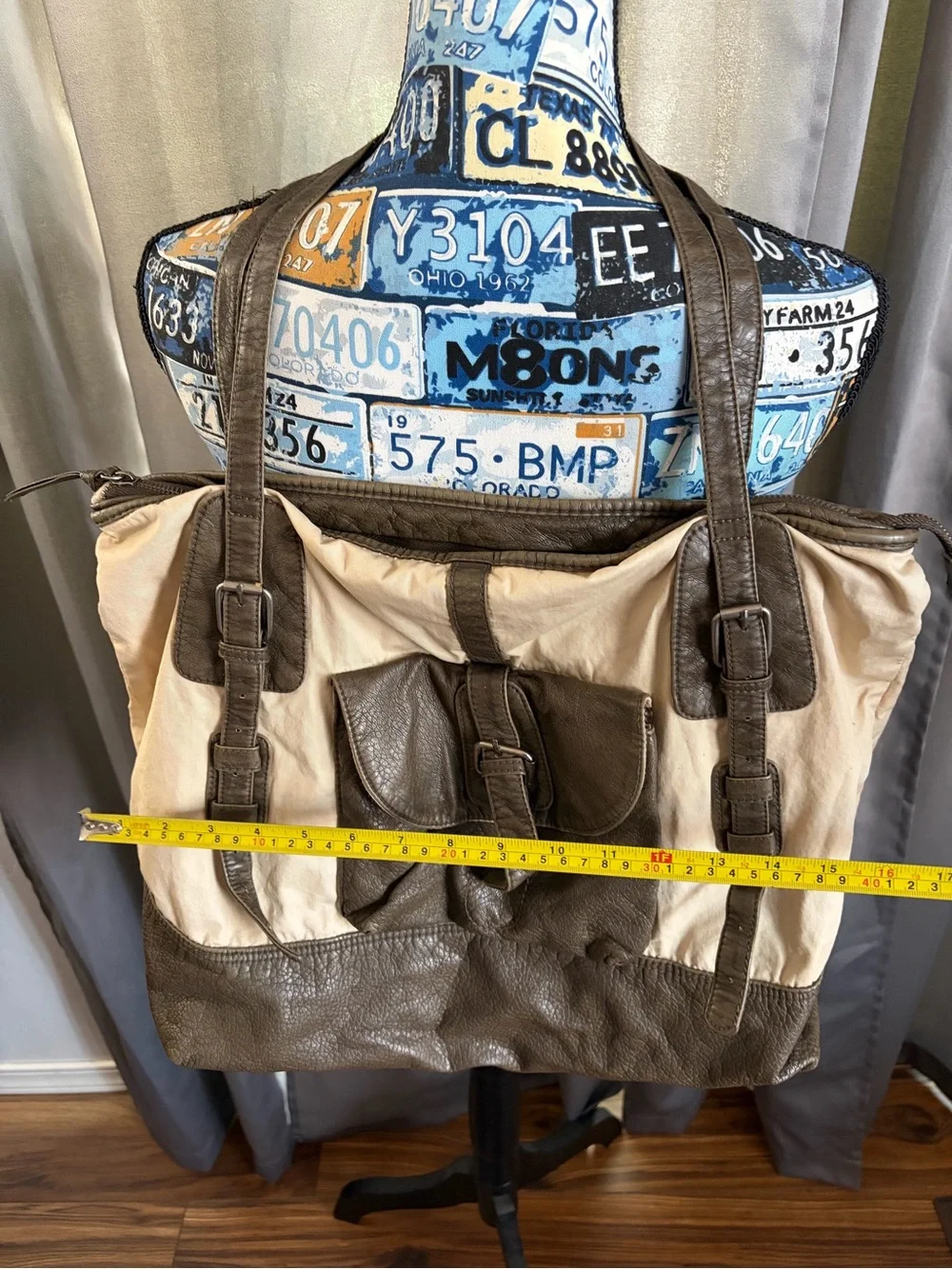 Converse Brown Tote Shoulder Purse Bag - Two-Tone Neutral
